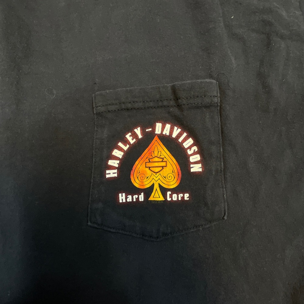 Harley-Davidson T-Shirt Mens XL Black Excellent 2007 Kerstings Pinup Pocket Tee - Picture 4 of 7